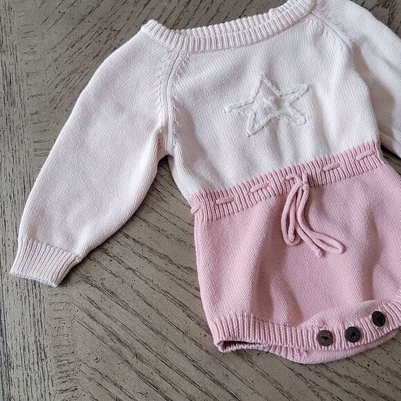 12-24 month girls long sleeve star jumper romper 💟 - Picture 3 of 6